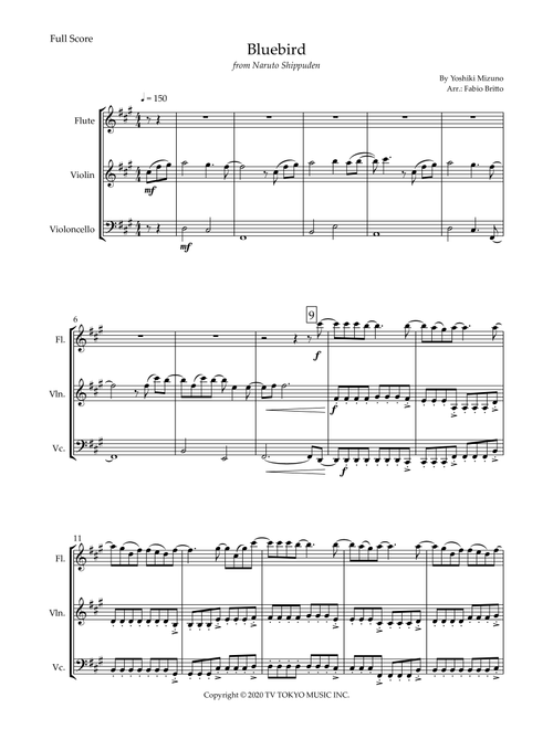 Ikimono Gakari's Blue Bird (Arr. Fabio Britto) - Yoshiki Mizuno (Small Ensemble)