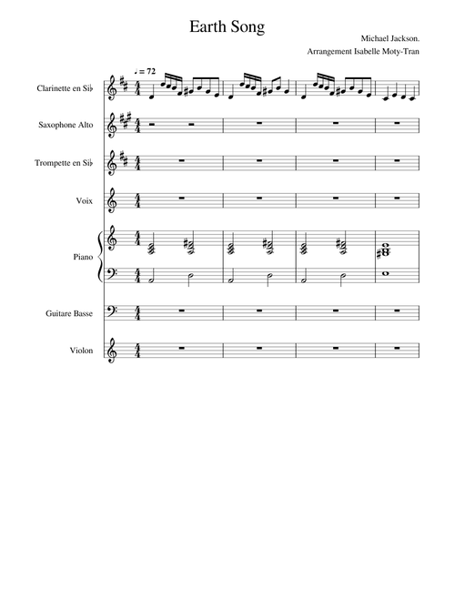 Earth Song M Jackson for band and choir