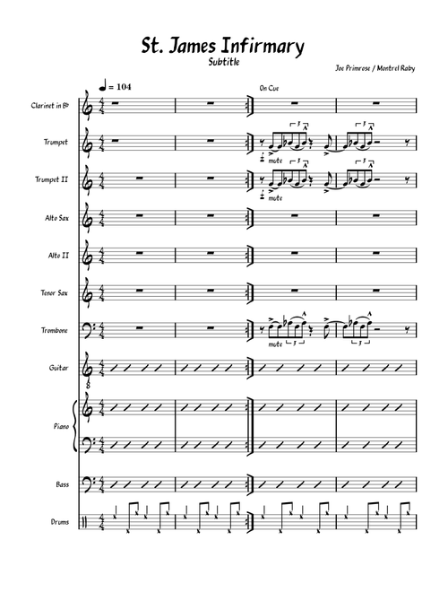 St james infirmary – Misc Traditional St. James Jazz Band Draft