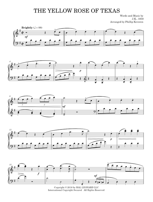 The yellow rose of texas - Misc Traditional (Piano Solo)