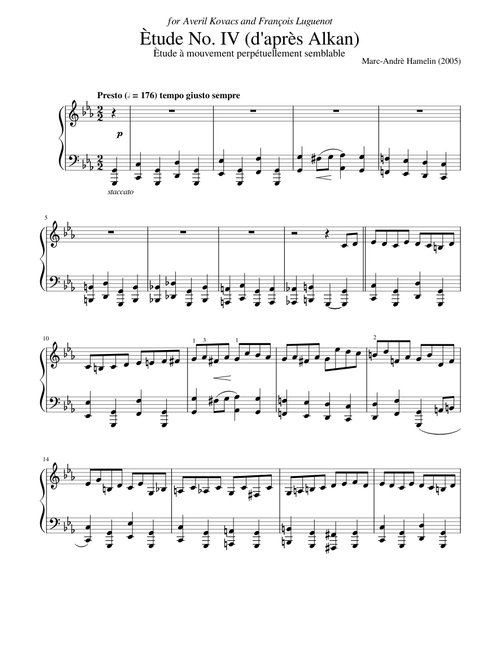 Etude hamelin piano 楽譜 アムラン 練習曲 - in minor Short Side 0