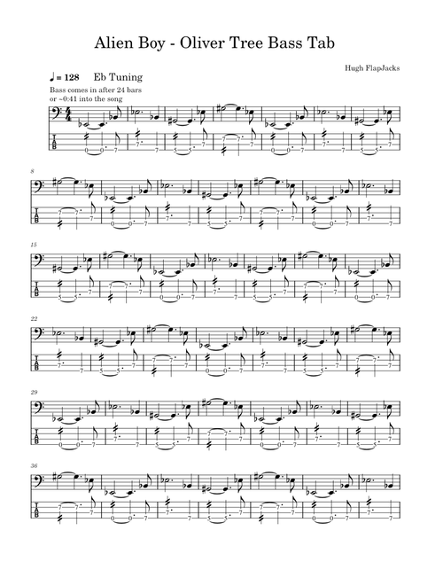 Alien Boy - Oliver Tree Bass Tabs