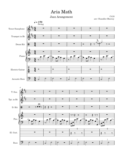 Aria Math – C418 ~ Jazz Arrangement