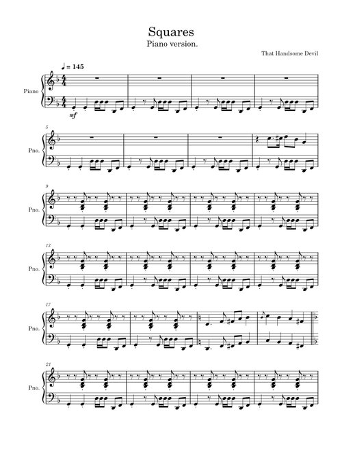 Squares – That Handsome Devil (Piano ver)