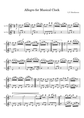 Free Allegro For Musical Clock by Ludwig van Beethoven sheet music