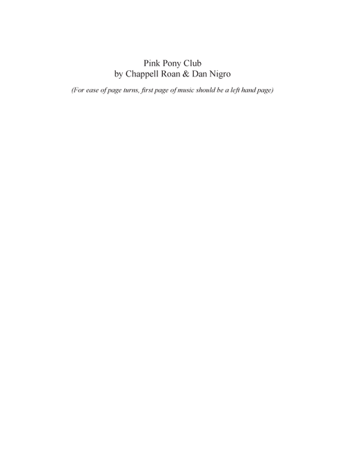 Pink Pony Club (Arr. Melanie B Guerin) - Chappell Roan (Piano Vocal)