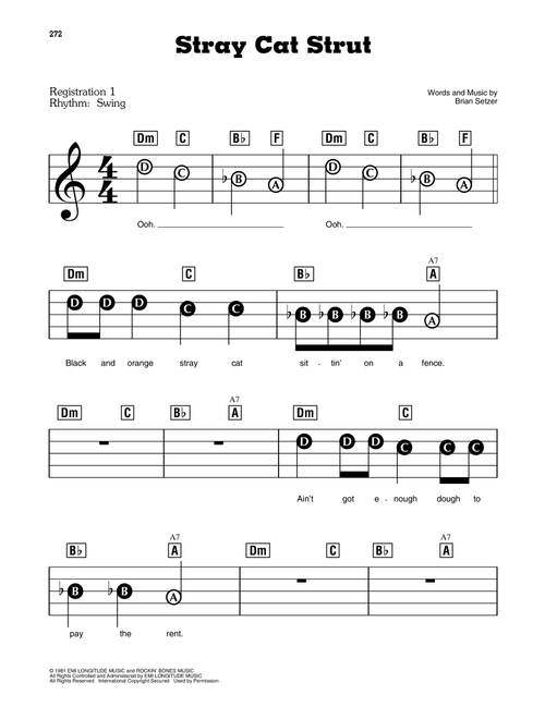 Stray Cat Strut - Stray Cats (E-Z Play Today)