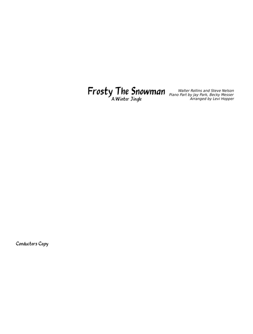 Frosty the snowman – Walter Rollins Frosty The Snowman - A Winter Jingle _ Arr. Levi Hopper