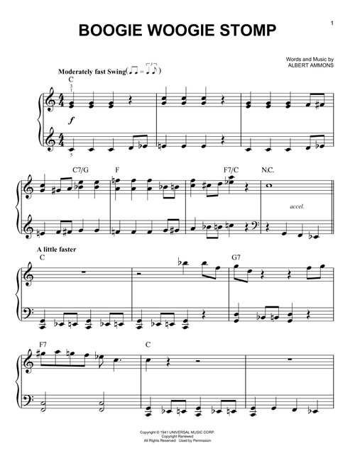 Boogie Woogie Stomp - Albert Ammons (Very Easy Piano)