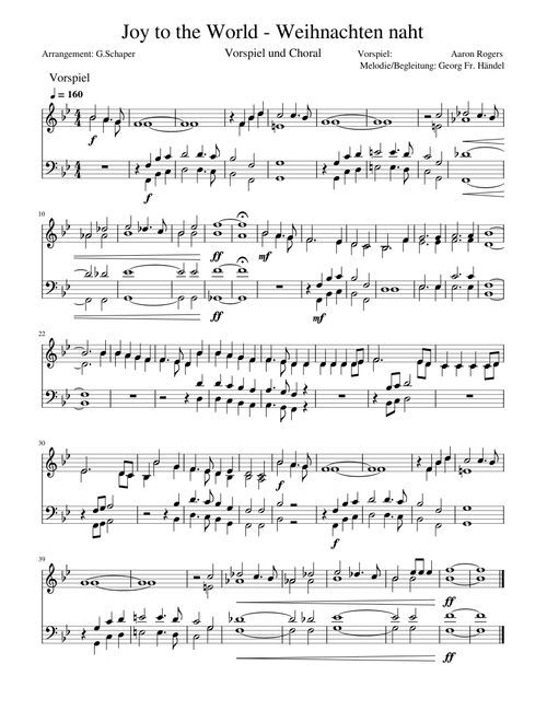Joy to the World - Weihnachten naht - Vorspiel u Choral