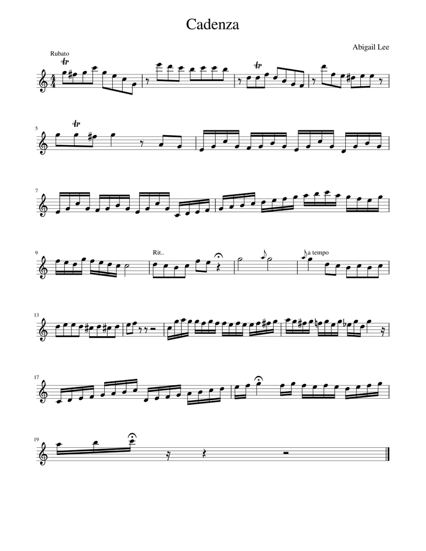 Cadenza Sheet music for Piano (Solo) Easy | Musescore.com
