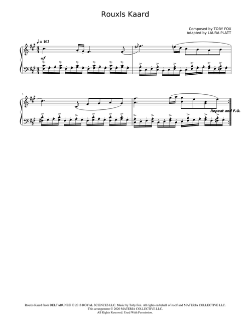 Rouxls Kaard (DELTARUNE Chapter 1 Piano Score) - Toby Fox