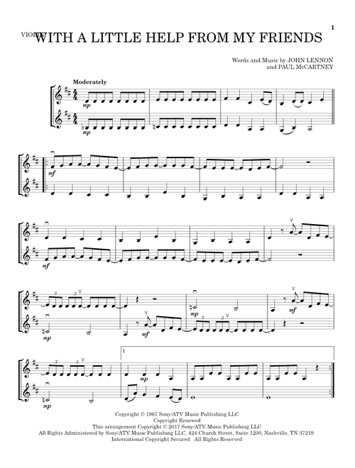 With A Little Help From My Friends - Joe Cocker, The Beatles, Sam And Mark (Violin Duet)