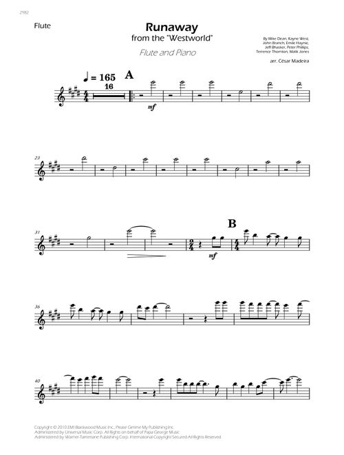 Runaway (Arr. César Madeira) - Kanye West (Flute and Piano)