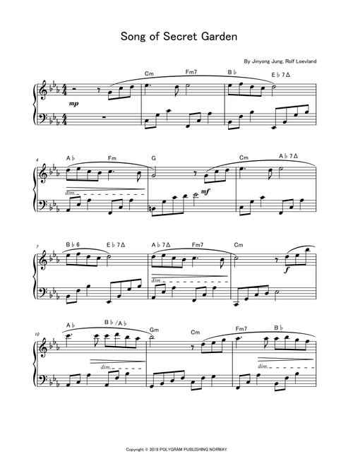 Song From A Secret Garden (Korean Version) (Arr. Marcelo Borba) - Youngok Shin (Lead Sheet - Fake Book)