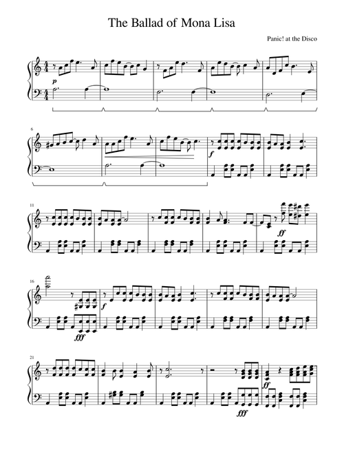 The Ballad of Mona Lisa - Panic! at the Disco