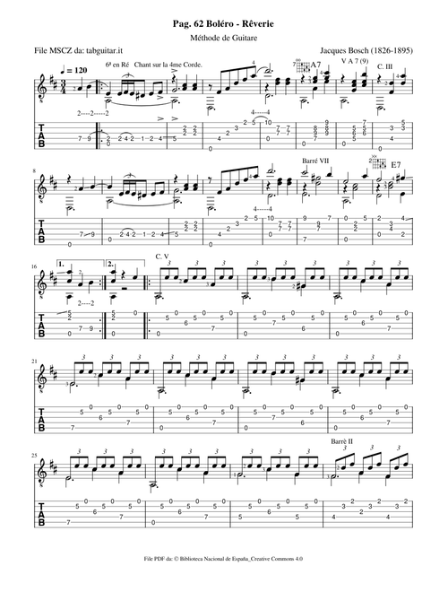 Méthode, pag. 62, Boléro Rêverie – Jacques Bosch