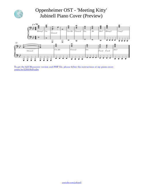 Oppenheimer OST - 'Meeting Kitty' Sheet Music Notes Chords (Preview)