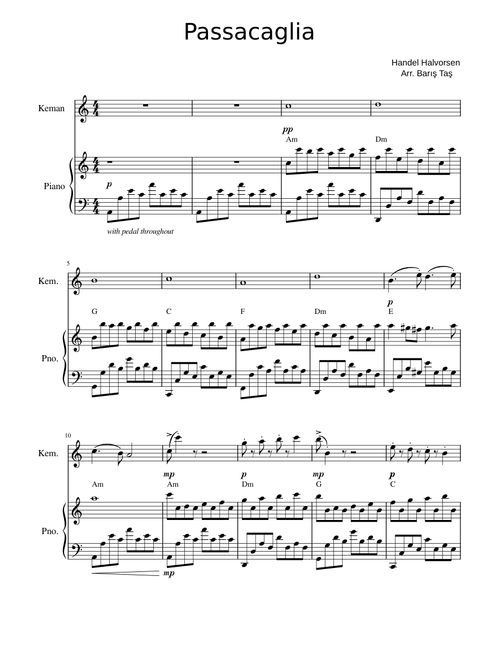 Passacaglia (Piano and Violin) – Georg Friedrich Händel