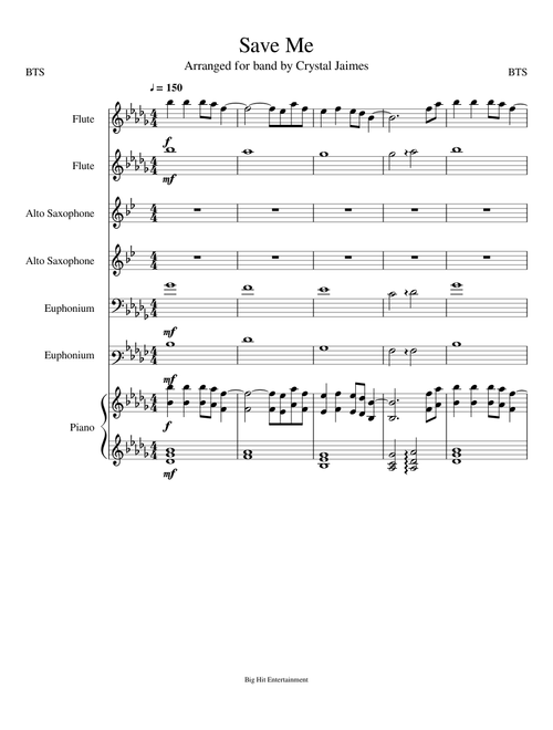 Save Me Band Arrangement