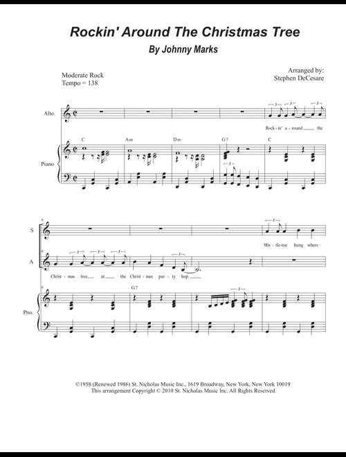 Rockin' Around The Christmas Tree (Arr. Stephen DeCesare) - Toby Keith (Voice Duet and Piano)