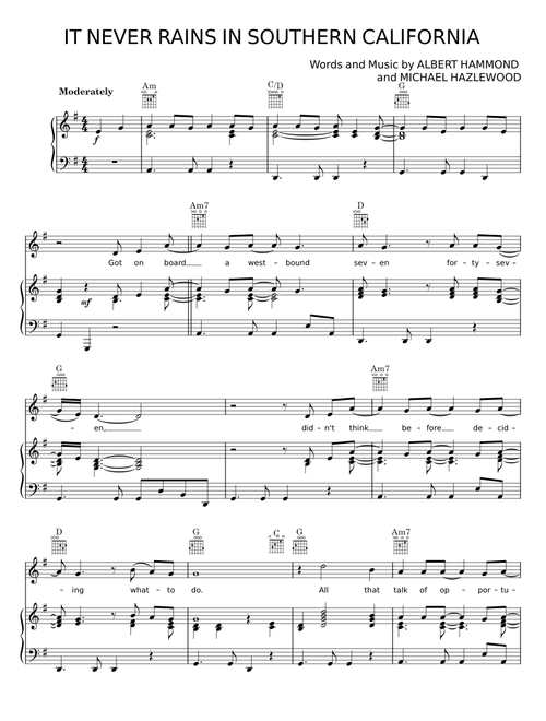 It Never Rains (In Southern California) - Albert Hammond