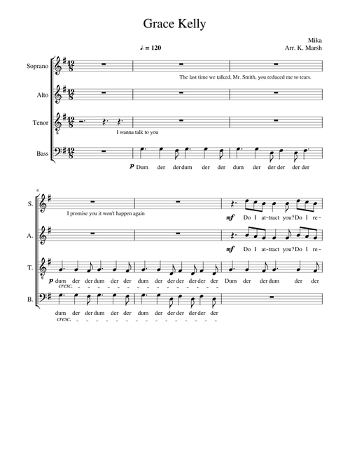 Grace Kelly - Mika (SATB)