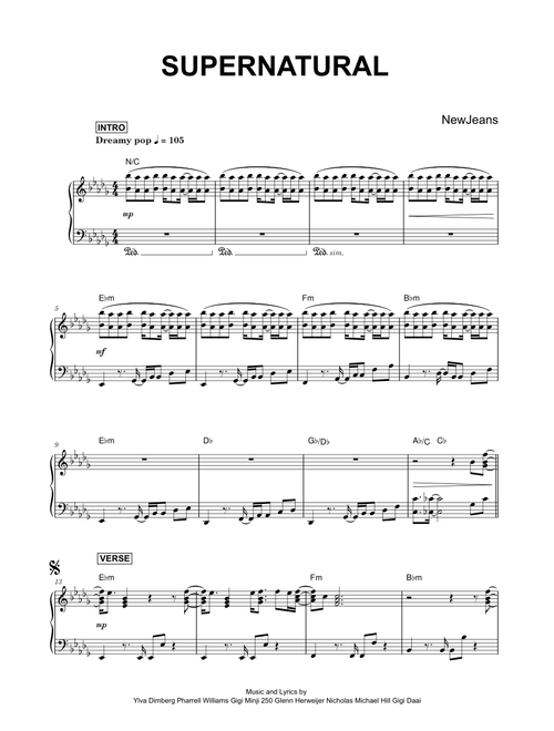 Supernatural - NewJeans (Piano)
