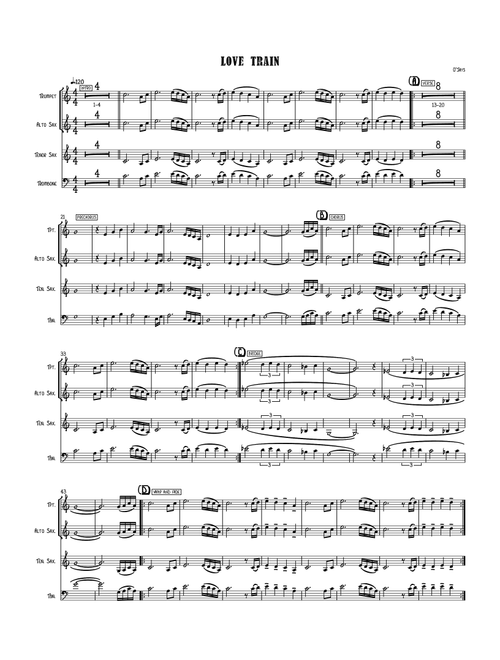 Love Train (Arr. Jesse Audelo) - O'Jays (Small Ensemble)