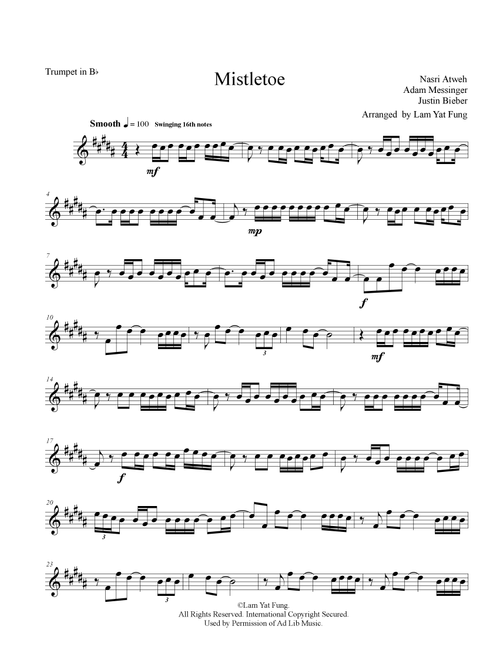 Mistletoe (Arr. Lam Yat Fung) - Justin Bieber (Trumpet Solo)
