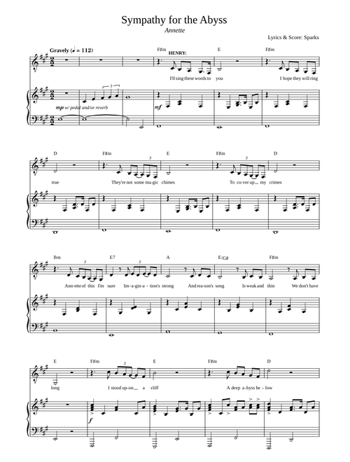 Sympathy for the Abyss – Annette (Piano/Vocal)
