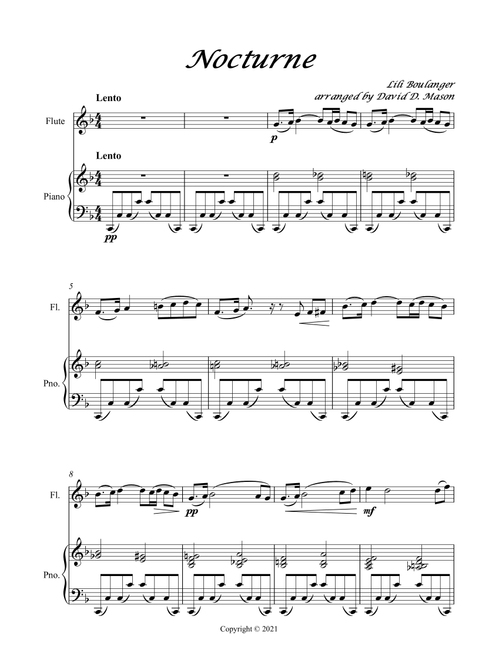Nocturne (Arr. David D. Mason) - Lili Boulanger (Flute and Piano)