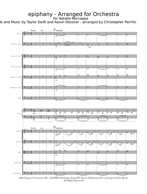 epiphany - Taylor Swift - Arranged for Orchestra