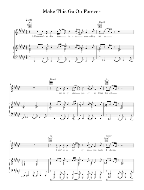 Make this go on forever - Snow Patrol (Piano-Voice-Guitar)