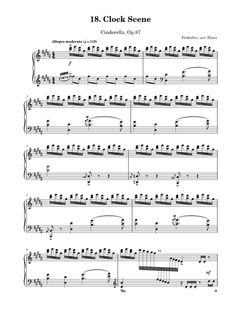 Prokofiev - Cinderella Op.87, 18. Clock Scene (solo)