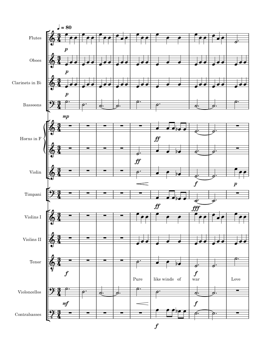 In process sheet music for tenor flute oboe clarinet in b flat
