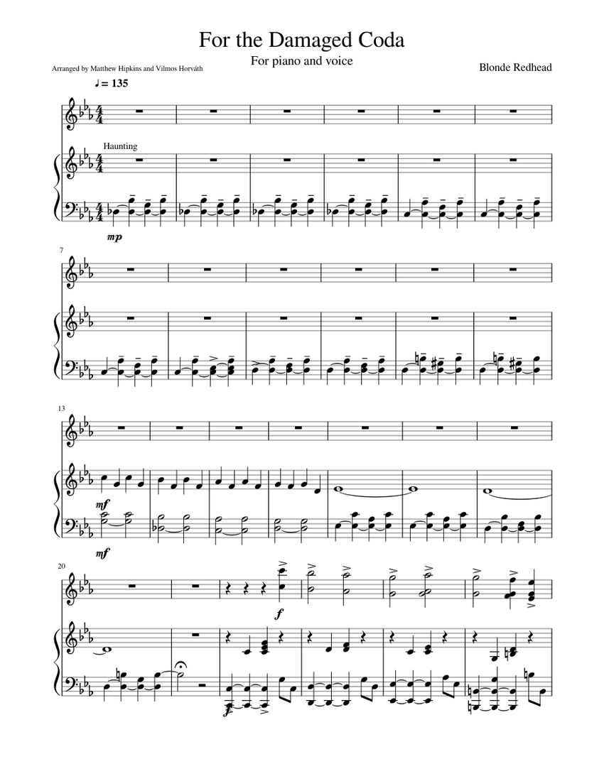 For the Damaged Coda - Evil Morty's theme Sheet music for