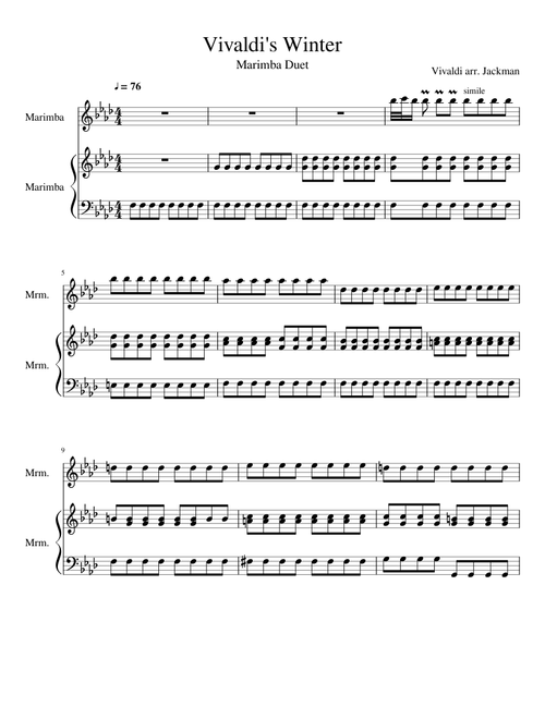 Vivaldi's Winter Marimba Duet