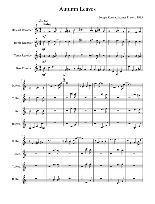 Autumn leaves – Joseph Kosma
