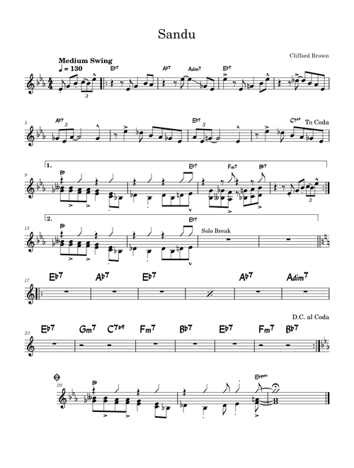 Sandu (Lead Sheet) – Clifford Brown
