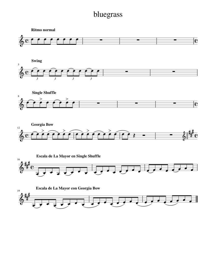 bluegrass Sheet Music for Violin (Solo) | MuseScore.com
