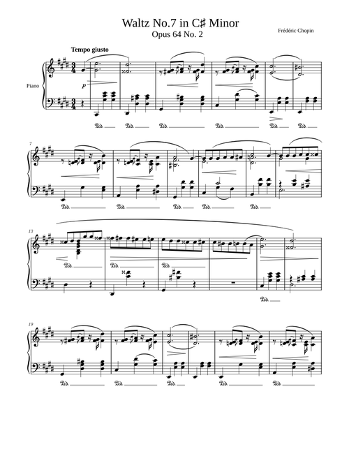 Waltz No.7 in C sharp minor Op.64 No.2 Frédéric Chopin