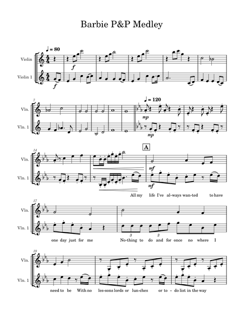 Barbie as the princess and the Pauper Medley