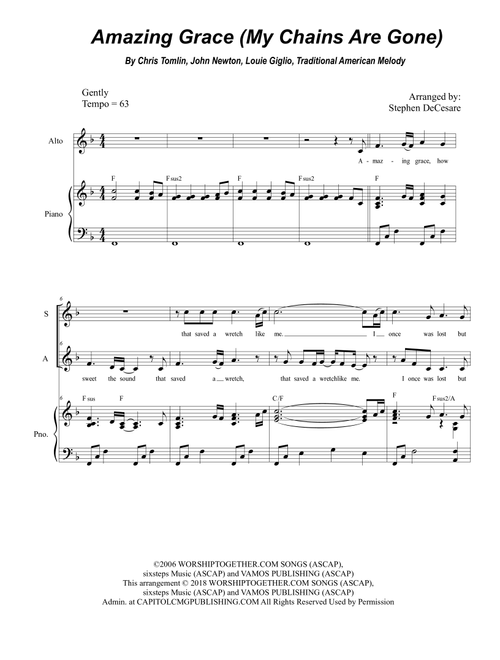 Amazing Grace (my Chains Are Gone) (Arr. Stephen DeCesare) - Chris Tomlin (Vocal Duet)