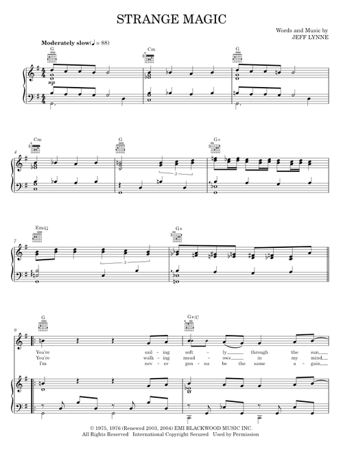 Strange magic - Electric Light Orchestra (Piano-Vocal-Guitar)