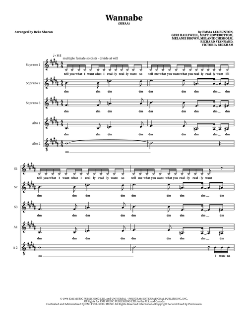 Wannabe (Arr. Deke Sharon) - Spice Girls (Choral)