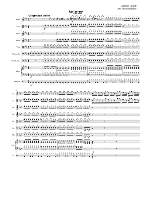 Vivaldi "Winter" with a Violin and Viola Duet, Piano, and DRUM SET