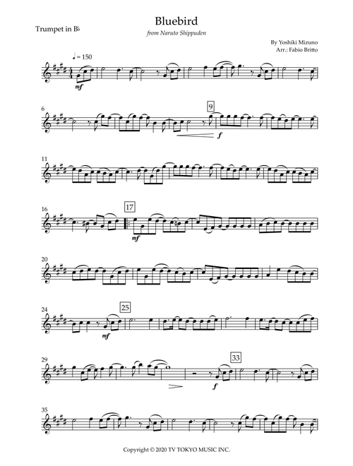 Ikimono Gakari's Blue Bird (Arr. Fabio Britto) - Yoshiki Mizuno (Trumpet Solo)