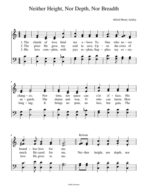 The chords of love bind me above - A. H. Ackley