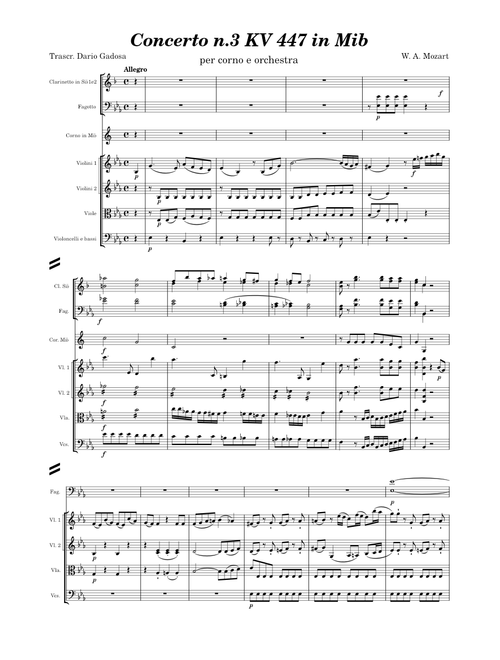 Concerto per corno n.3 K.447 I Allegro